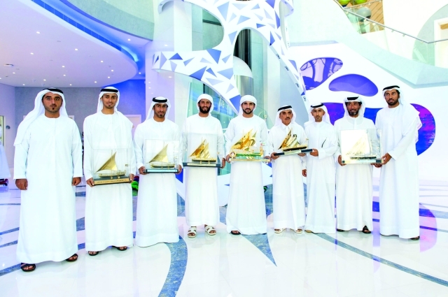 Hamdan bin Mohammed receives champions of Al Gaffal race