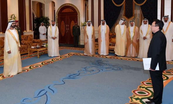 Mohammed bin Rashid receives credentials of a number of non-UAE resident ambassadors of friendly countries 
