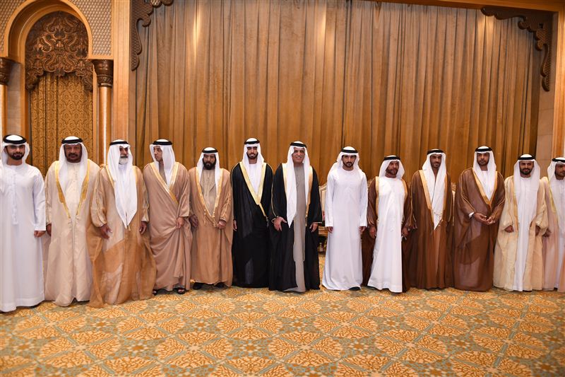 Hamdan bin Mohammed and Hamdan bin Rashid attend Al Nahyan's wedding