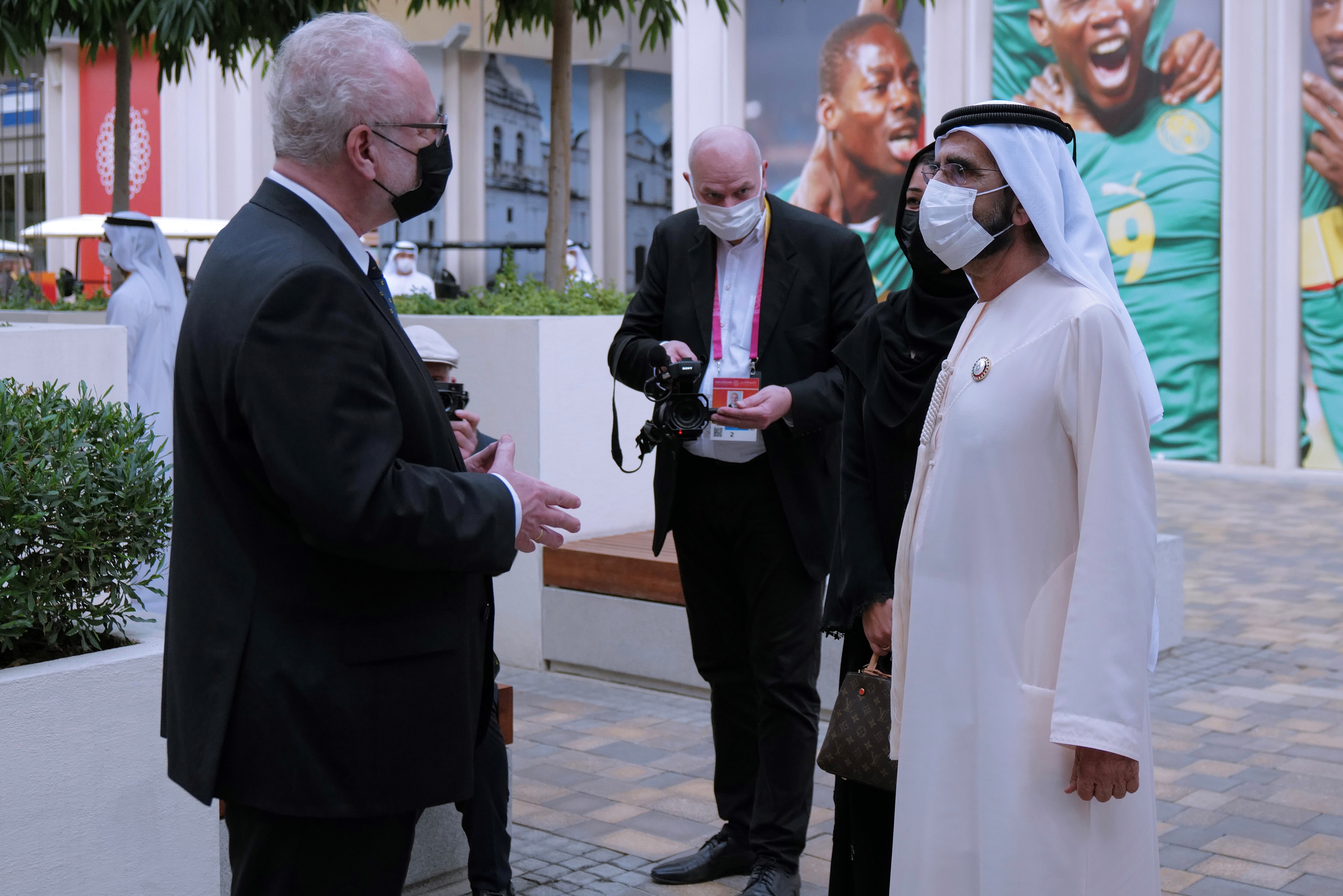 Mohammed bin Rashid meets with President of Latvia at Expo 2020 Dubai