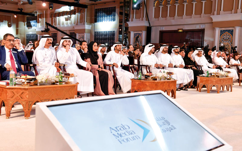 Hamdan bin Mohammed attends opening of Arab Media Forum