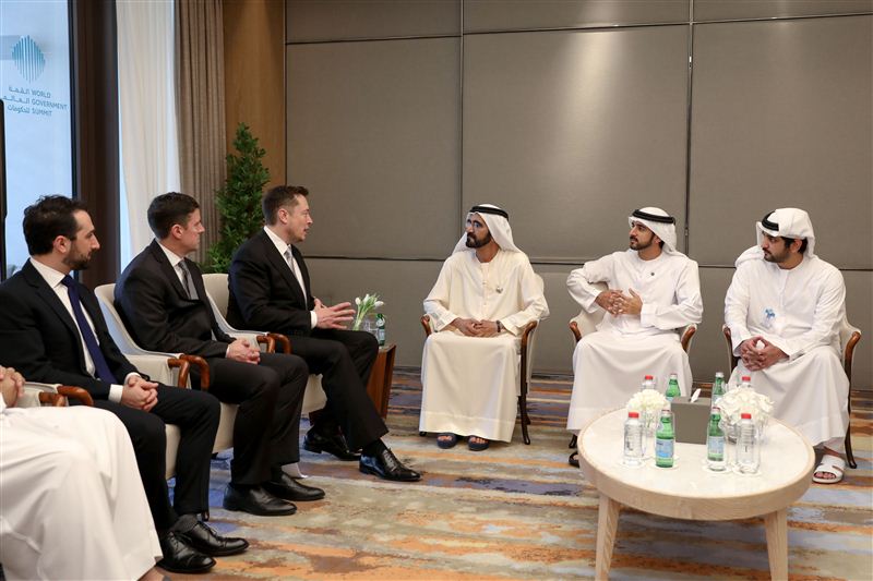 Mohammed bin Rashid receives Tesla Motors Founder and CEO