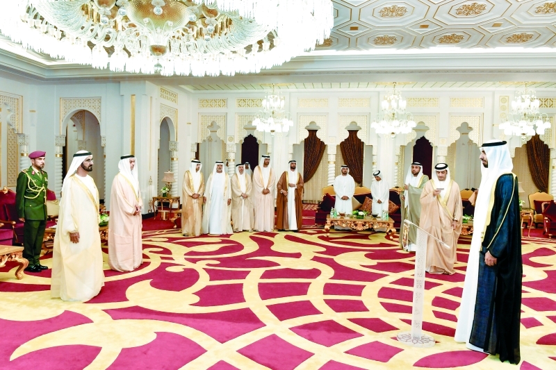 Ten new UAE Ambassadors were sworn in today before Mohammed bin Rashid and he receives the credentials of a number of new ambassadors of friendly countries