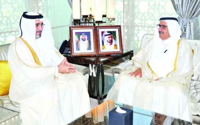 Hamdan bin Rashid receives Qatari Consul-General