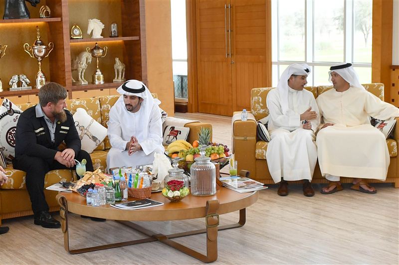 Hamdan bin Mohammed discusses with Chechen President ways of enhancing bilateral relations