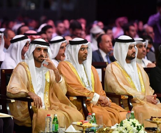 Hamdan bin Mohammed accompanied by Maktoum bin Mohammed attends inauguration of 3rd GIES in Dubai