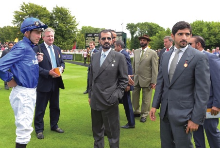 Mohamed bin Rashid attends the second day of Goodwood Racing Carnival 