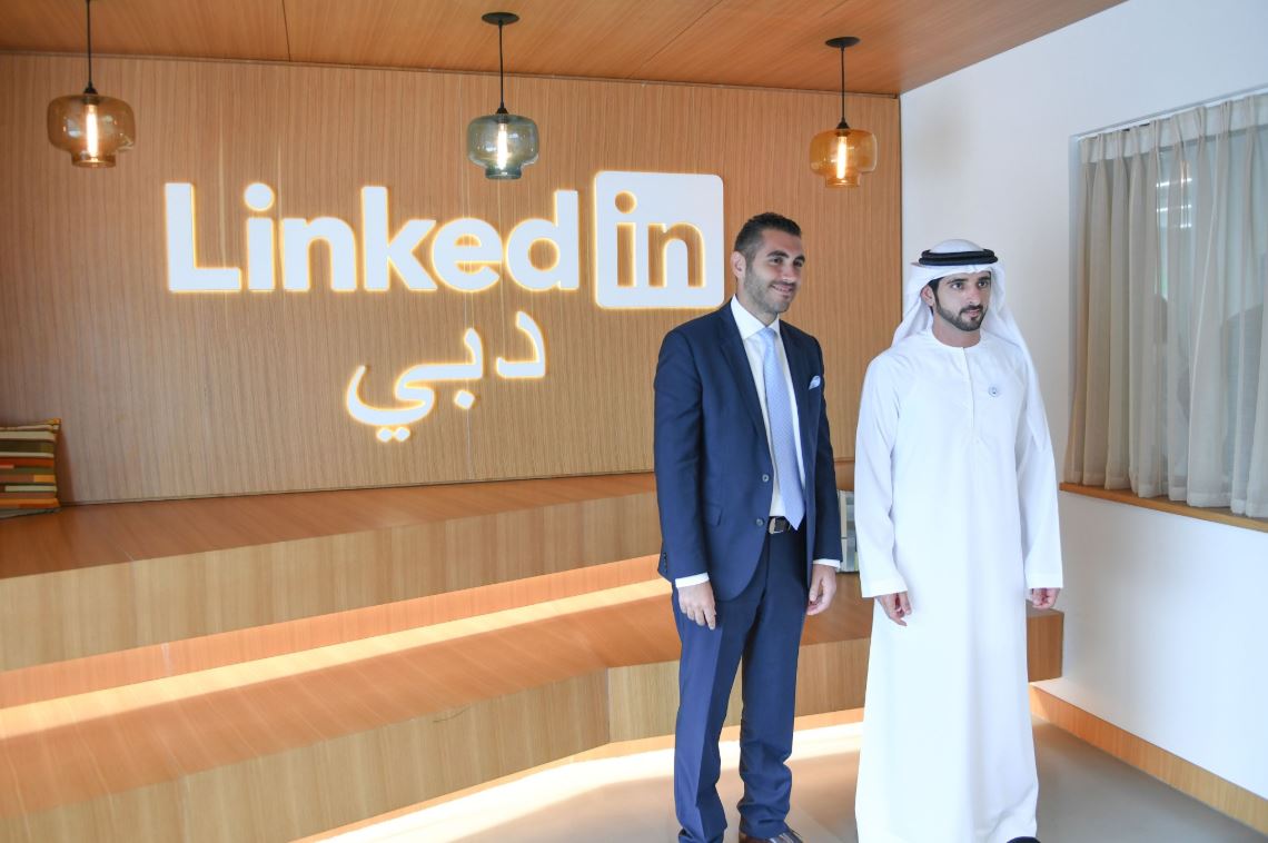 Hamdan bin Mohammed visits LinkedIn’s regional headquarters in Dubai