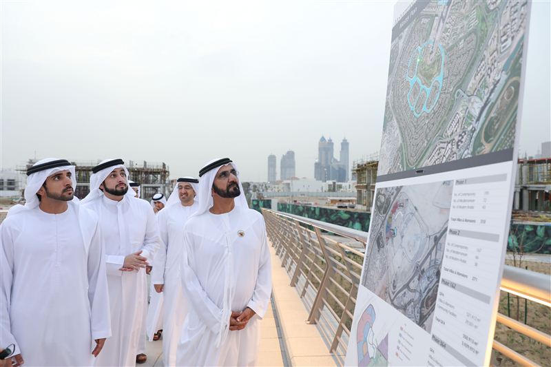 Mohammed bin Rashid tours District One of MBRC in the company of Hamdan bin Mohammed