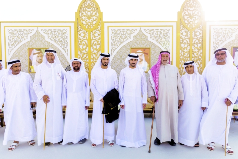 Hamdan bin Mohammed attends weddings of Belarti and bin Tamim