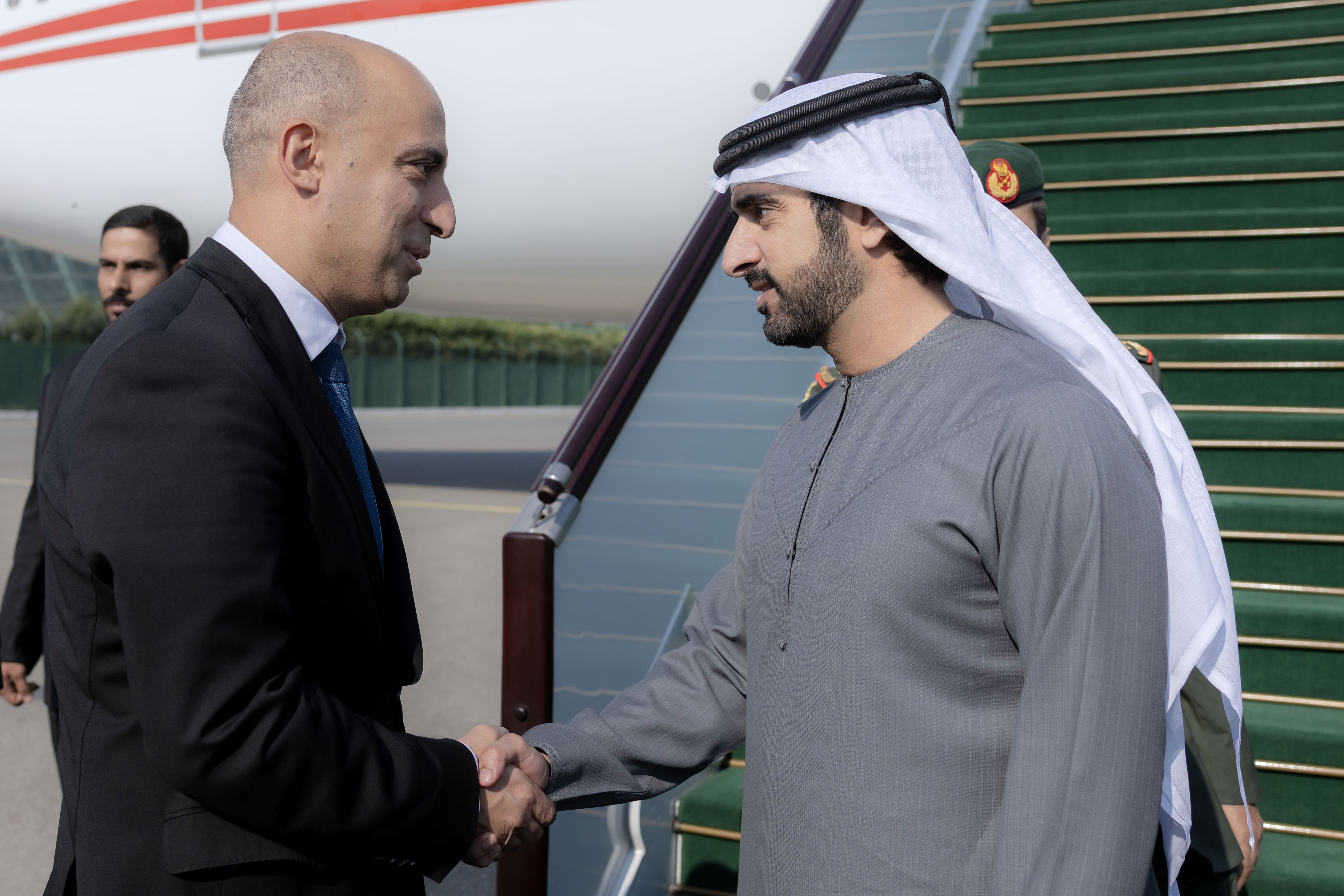 Hamdan bin Mohammed arrives in Baku to participate in Azerbaijan’s ‘Victory Day’ celebrations