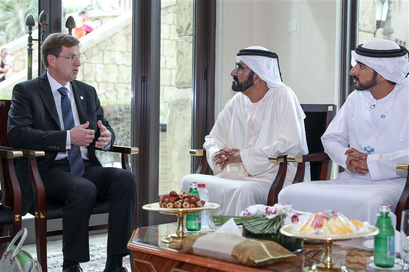 Mohammed bin Rashid receives Slovenian Prime Minister