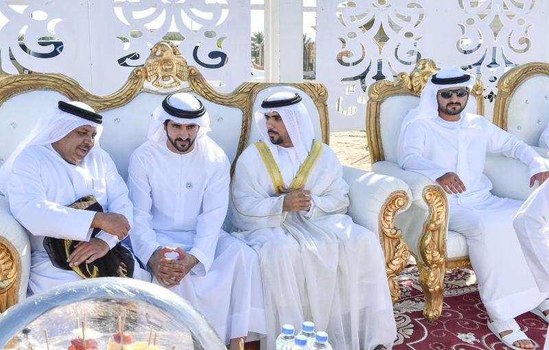 Hamdan and Maktoum bin Mohammed attend wedding of two citizens