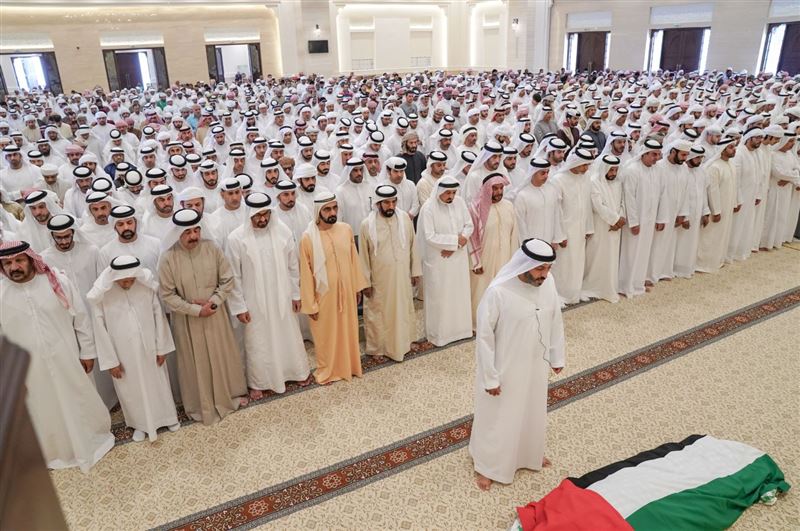 Mohammed bin Rashid and Mohammed bin Zayed perform funeral prayer for Sheikha Hessa bint Mohammed Al Nahyan