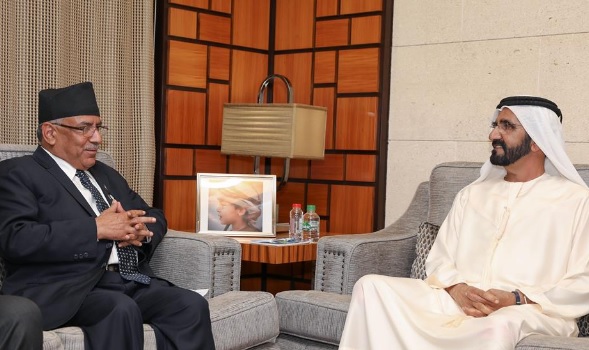Mohammed bin Rashid receives Nepal Prime Minister