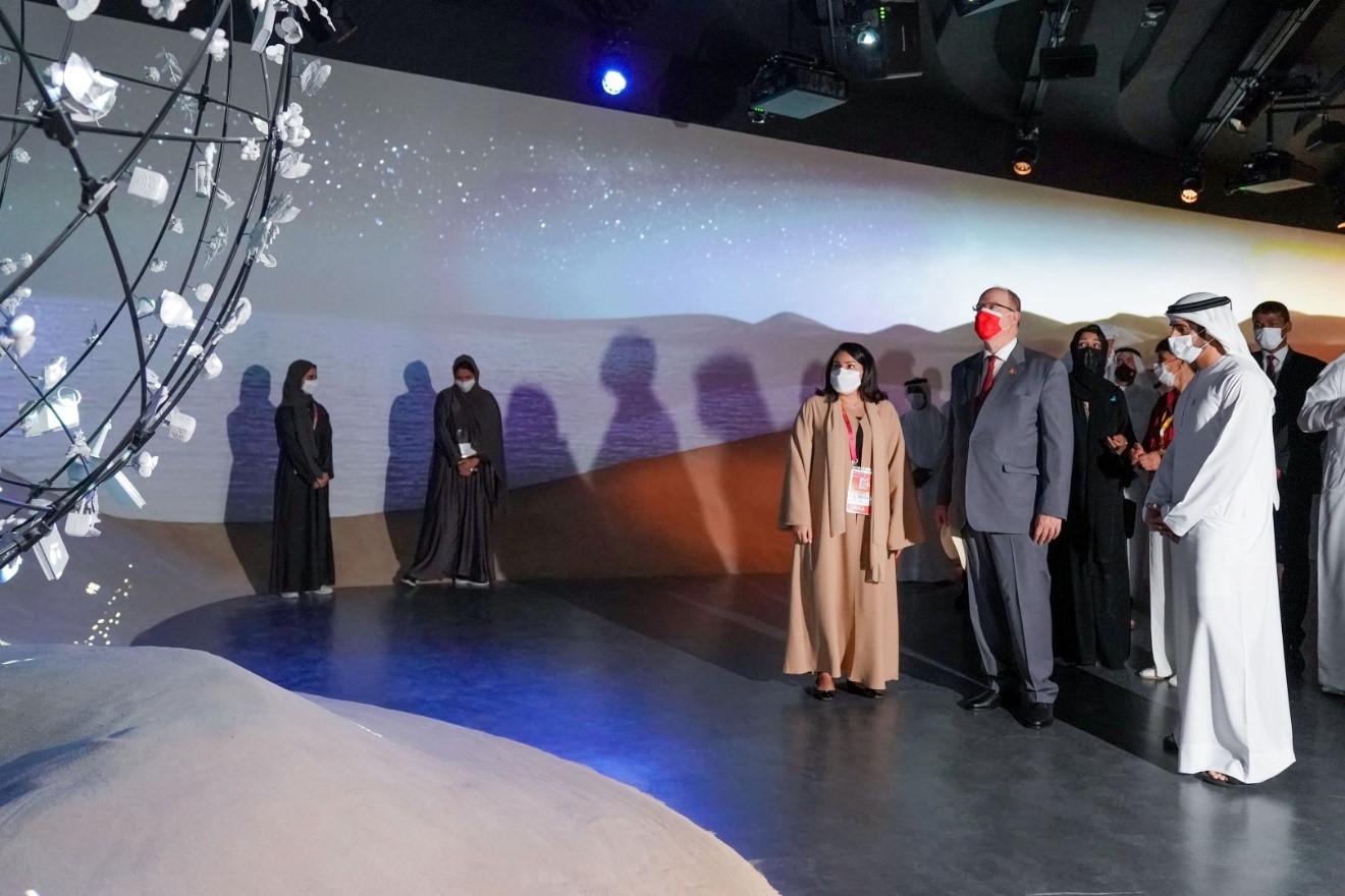 Hamdan bin Mohammed receives Prince of Monaco at Expo 2020 Dubai