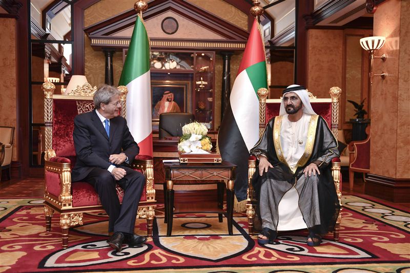 Mohammed bin Rashid and Prime Minister of Italy discuss bilateral relations and means of enhancing them