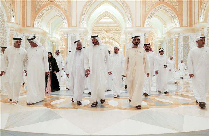 Mohammed bin Rashid, Mohamed bin Zayed receive Rulers of the emirates, crown princes and deputy rulers 