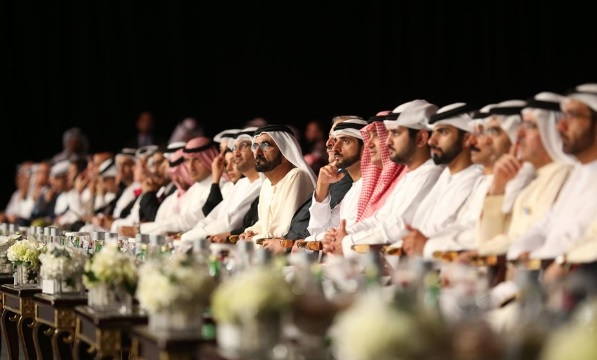Mohammed bin Rashid attends the launch of the 15th Arab Media Forum in Dubai