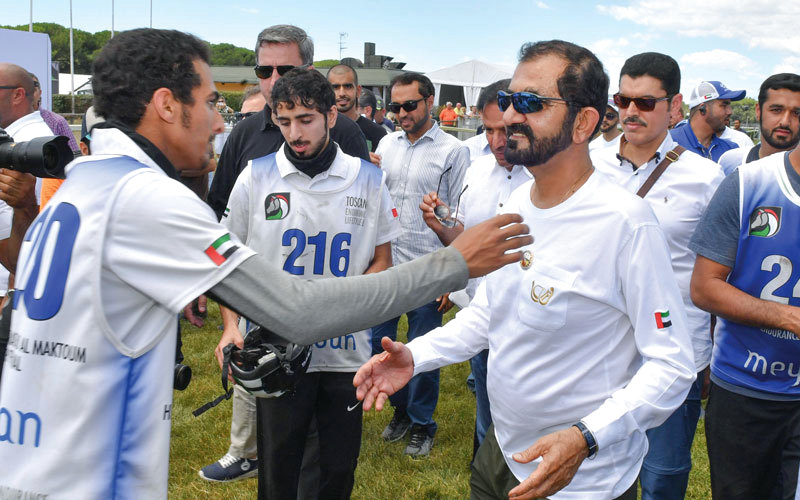 Mohammed bin Rashid witnesses the accomplishments of  the UAE riders at the Sheikh Mohammed bin Rashid Endurance Festival, held in Tuscany, Italy
