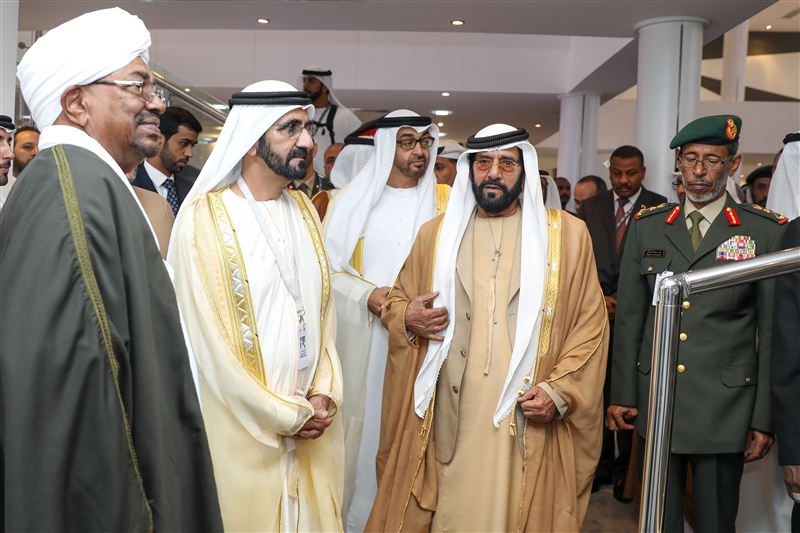 Mohammed bin Rashid, Mohammed bin Zayed and Al Bashir attend unveiling of Advanced Armored Vehicle Rabdan