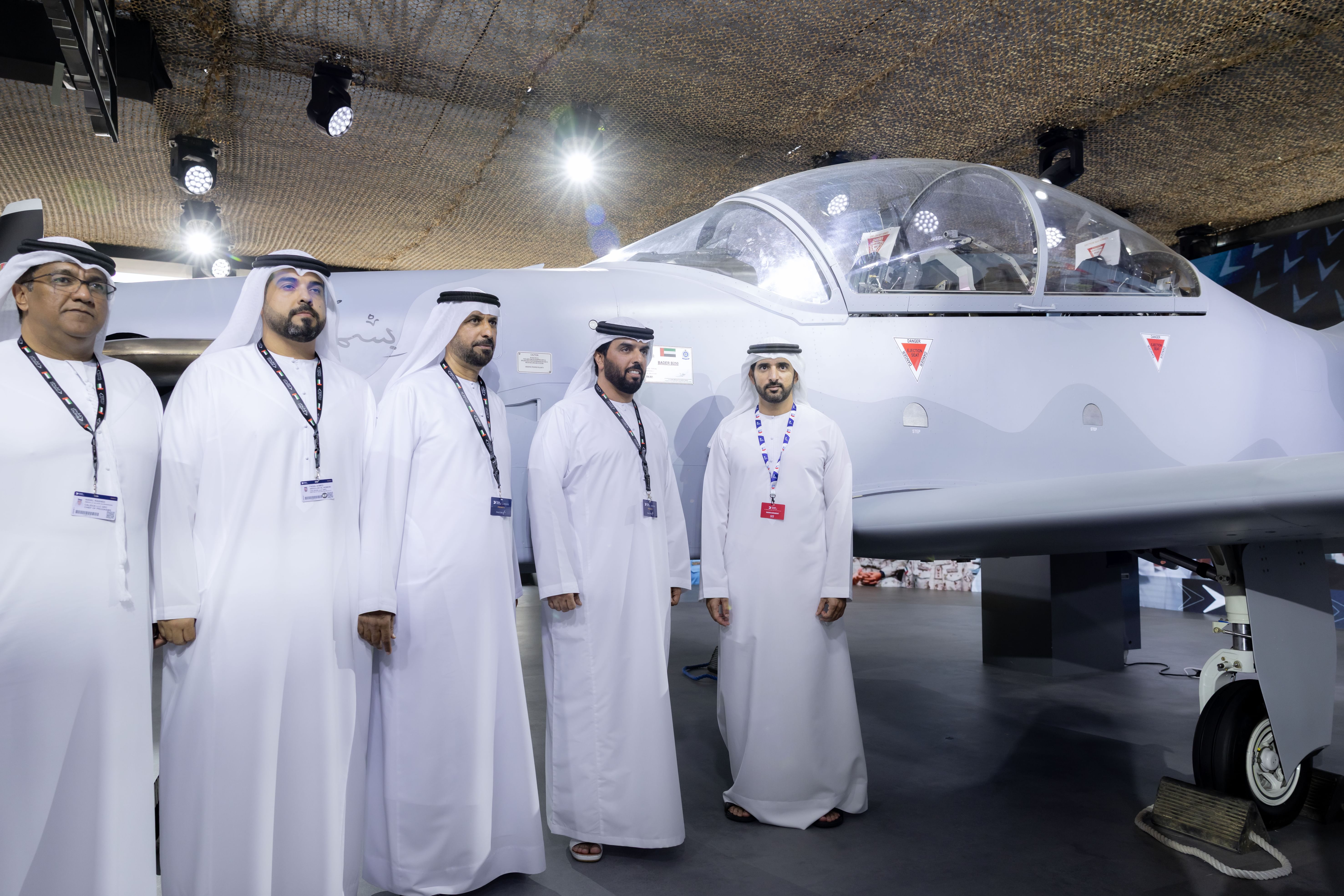 Hamdan bin Mohammed reviews UAE-made Calidus B-250 aircraft at Dubai Airshow 2025