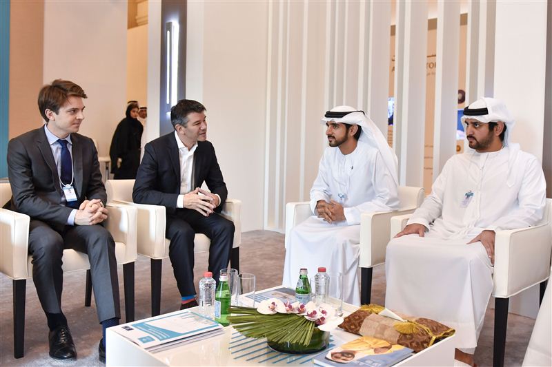 Hamdan bin Mohammed receives CEOs of Uber and Snapchat 