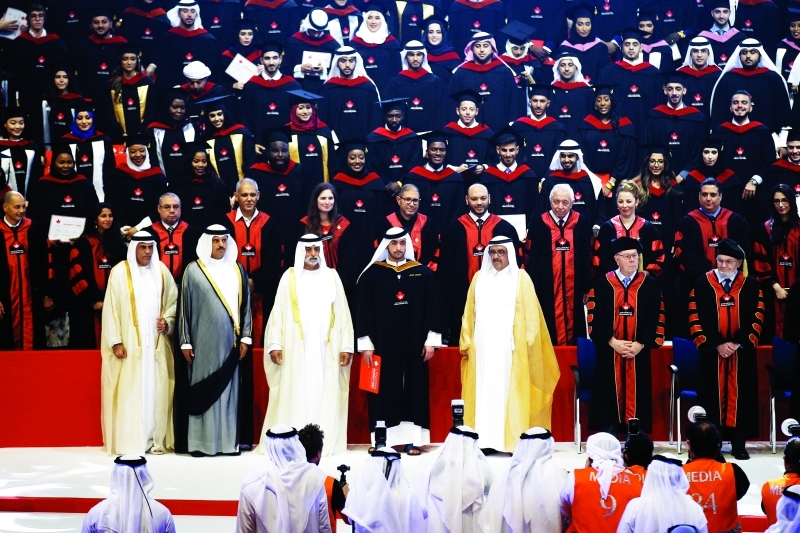 Hamdan bin Rashid attends the graduation ceremony of 430 students from the Canadian University