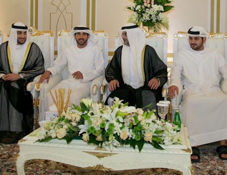 Hamdan bin Mohammed and Maktoum bin Mohammed attends Al Qawasim weddings