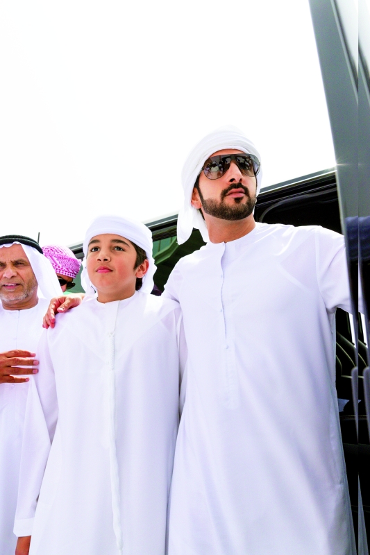 Hamdan bin Mohammed witnesses final races of Sheikh Maktoum bin Rashid Camel Race Cup at Al Marmoom Camel Racetrack 