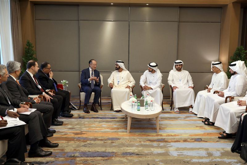 On the sideline of the World Government Summit Mohammed bin Rashid receives the World Bank Group President