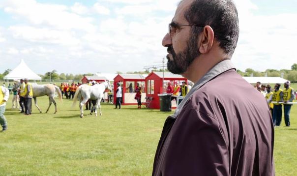 Mohammed bin Rashid meets with Queen Elizabeth in presence of King of Bahrain on sidelines of Windsor Royal Endurance Race in UK