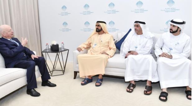 Mohammed bin Rashid receives the Founder and Executive Chairman of World Economic Forum