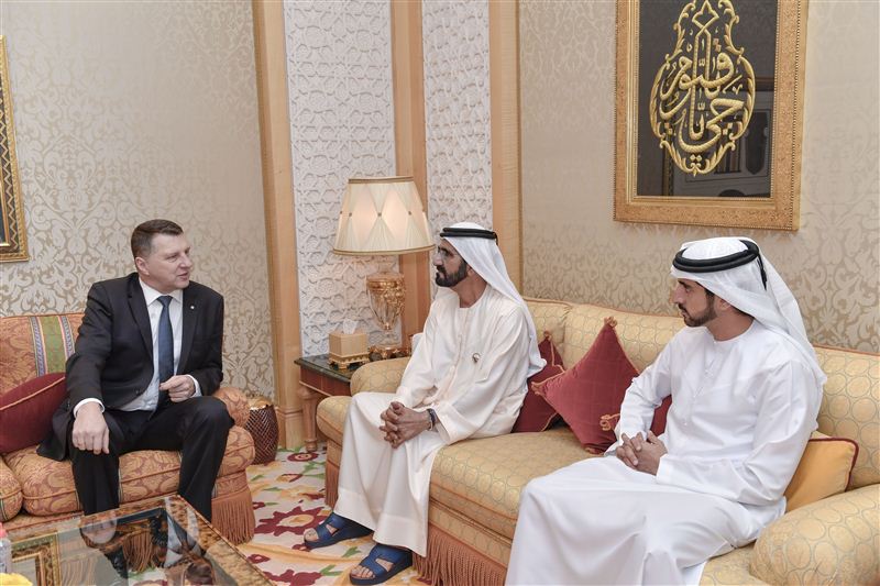 Mohammed bin Rashid and President of Latvia discuss means of boosting friendship and cooperation relations 