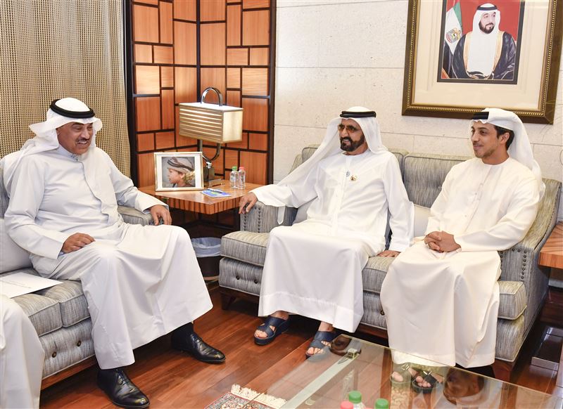 Mohammed bin Rashid receives Sabah Khalid Al Hamad Al Sabah