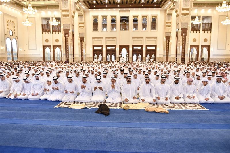 Mohammed bin Rashid Performs Eid Al Fitr Prayers at Zabeel Mosque