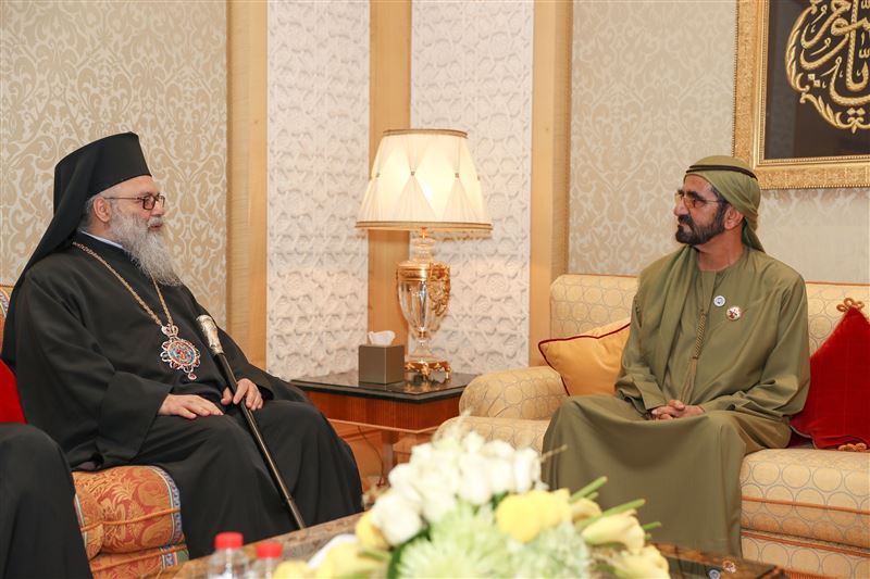 Mohammed bin Rashid receives Patriarch John X 