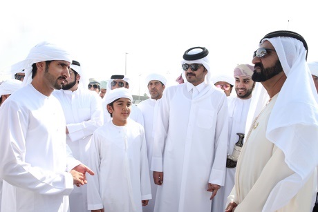 Mohammed bin Rashid attends the 12th day of Final Camel Racing Festival at Al Marmoom Camel Racetrack