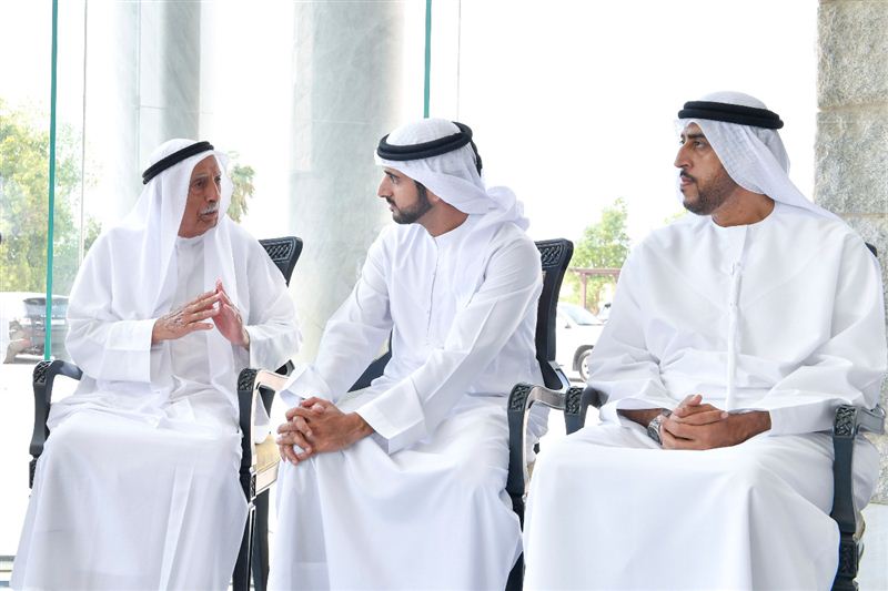 Hamdan bin Mohammed offers condolences on death of Zakia bint Owaid, Sister of Juma Al Majid.