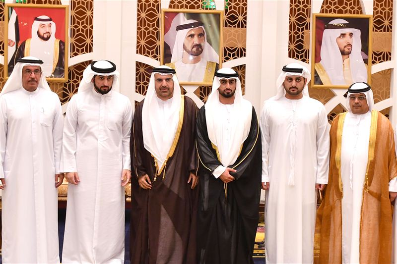 Maktoum bin Mohammed attends the wedding ceremony of Jamal bin Huwaireb's son