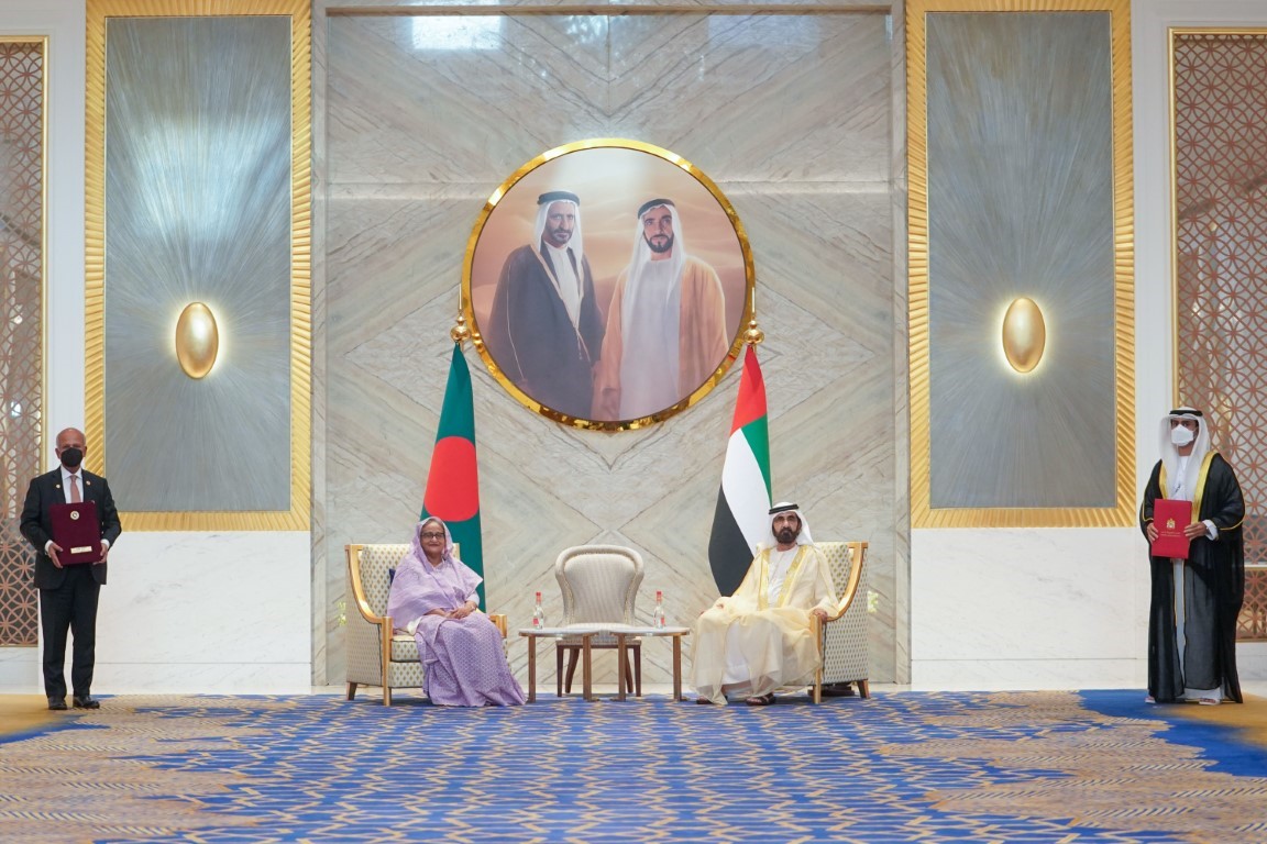 Mohammed bin Rashid meets with Prime Minister of Bangladesh at Expo 2020 Dubai
