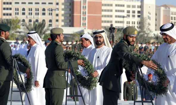 Mohammed bin Rashid, Mohammed bin Zayed and rulers of emirates witness Martyr's Day Event at Al Karama Oasis
