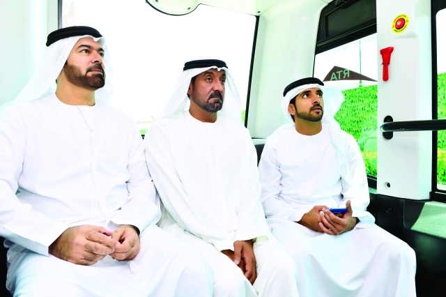 Hamdan bin Mohammed inaugurates a test run for the first intelligent driverless vehicle