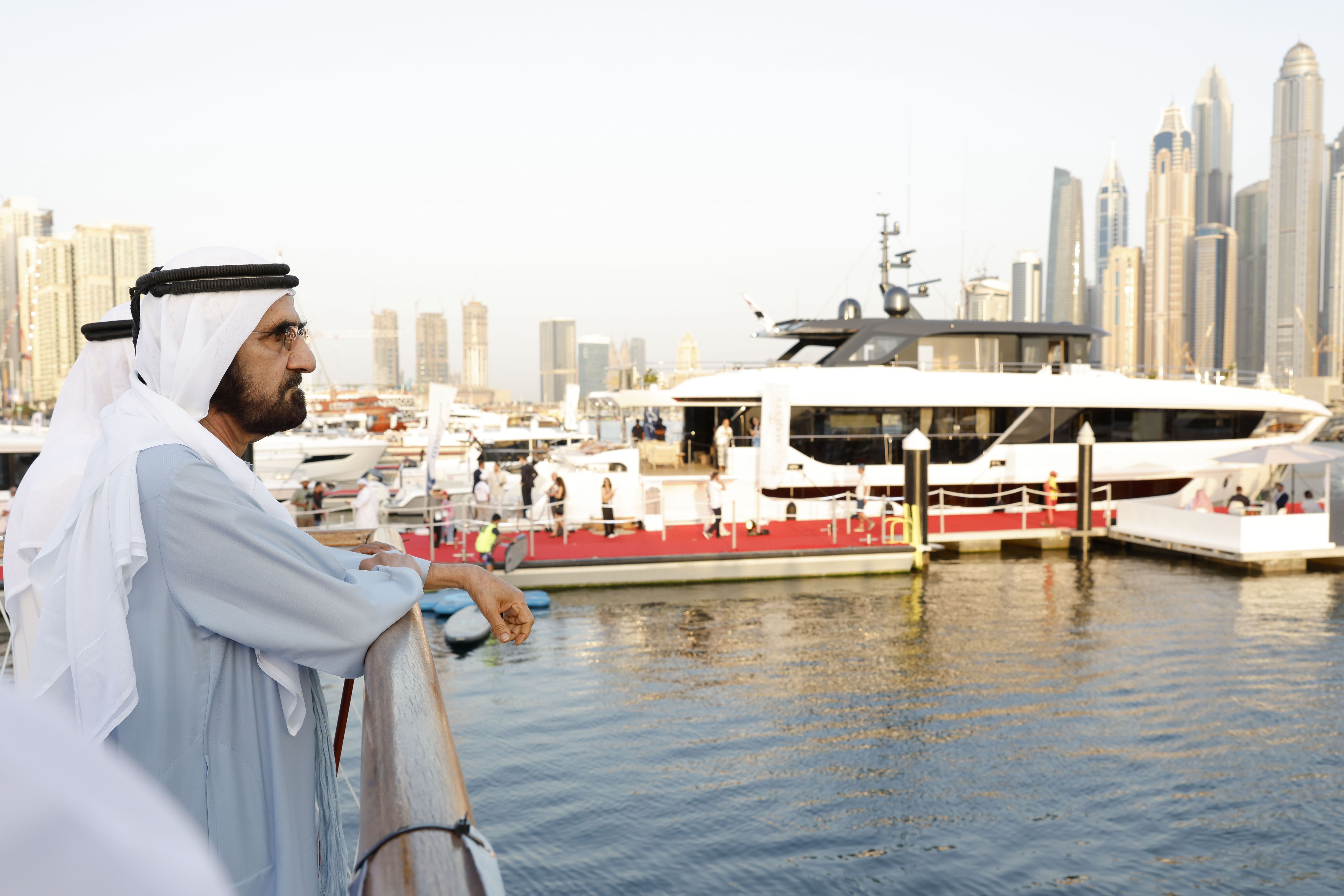 Mohammed bin Rashid tours the 31st edition of Dubai International Boat Show