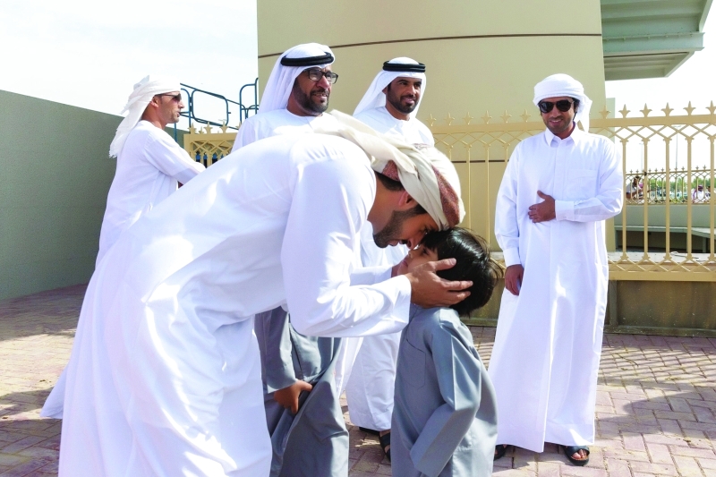 Hamdan bin Mohammed attends qualifying races at Al Marmoum Camel Racetrack