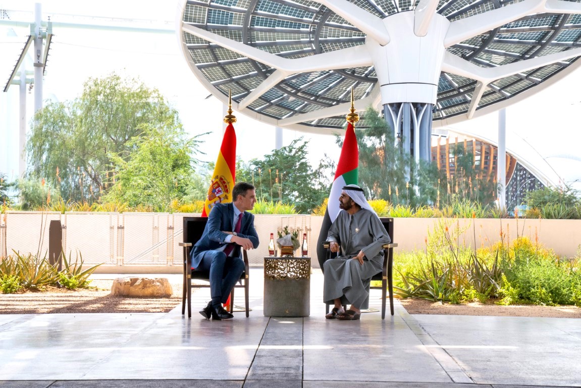 Mohammed bin Rashid meets with Prime Minister of Spain at Expo 2020 Dubai