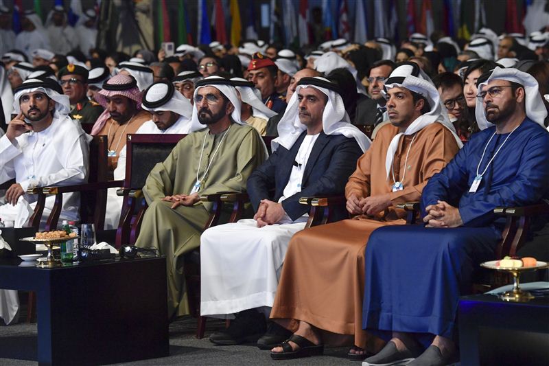 Mohammed bin Rashid attends Princess Haya bint Al Hussein's address in the World Government Summit