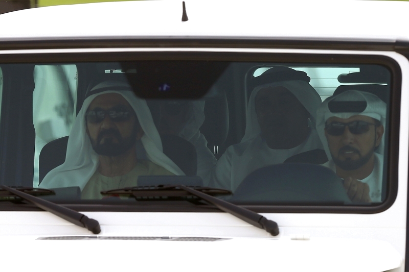 Mohammed bin Rashid follows Yezzaa Category Races at Al Marmoom 